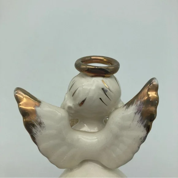 Vintage Ceramic ART Japan Spaghetti Happy New Year January Angel Figurine